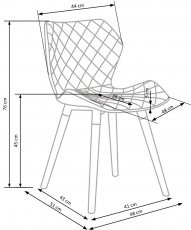 Halmar - Jedilniški stol K277 - moder/bel