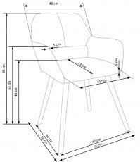 Halmar - Jedilniški stol K283 - moder