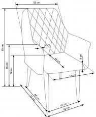 Halmar - Jedilniški stol K287 - moder