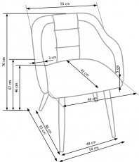 Halmar - Jedilniški stol K288 - moder