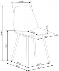 Halmar - Jedilniški stol K387 - siv