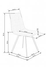 Halmar - Jedilniški stol K402 - siv