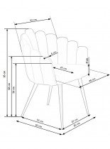 Halmar - Jedilniški stol K410 - siv