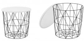 Klubska miza Mariffa - bela/črna