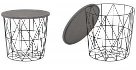 Klubska miza Mariffa - siva/črna