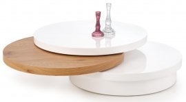 Klubska miza Michelle - bela/hrast