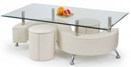 Klubska miza Nina - bela