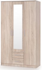 Garderobna omara Lima S-3 z ogledalom - snoma hrast