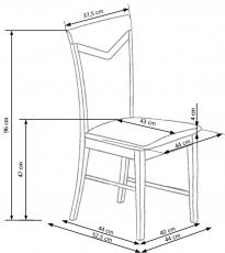 Halmar - Jedilniški stol Citrone - starinska češnja/mesh1