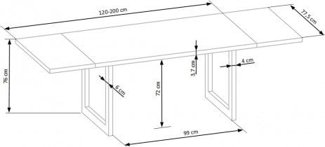 Halmar - Jedilna miza Radus lesena - 160 cm