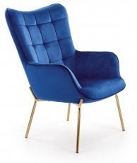 Fotelj Castel - temno moder