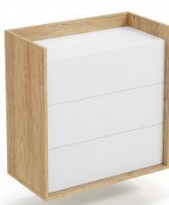 Mobius komoda 3S - hikora hrast/bela