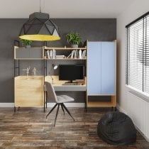 Halmar - Regal Mobius 2D - hikora hrast/bela