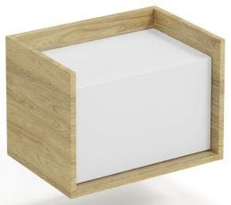 Nizka omarica Mobius 1D - hikora hrast/bel