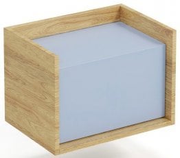 Nizka omarica Mobius 1D - hikora hrast/svetlo modra