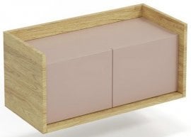 Nizka omarica Mobius 2D - hikora hrast/roza