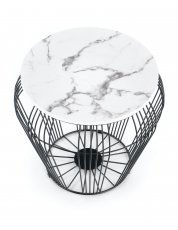 Halmar - Klubska miza Adrianna - beli marmor/črna