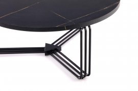 Halmar - Klubska miza Antica - črni marmor/črna