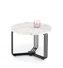 Klubska miza Antica M - beli marmor/črna
