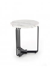 Halmar - Klubska miza Antica S - beli marmor/črna