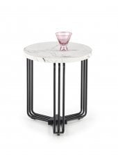 Klubska miza Antica S - beli marmor/črna
