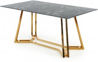 Halmar - Jedilna miza Konami - črni marmor/zlato