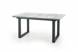 Halmar - Raztegljiva jedilna miza Marley - beli marmor, siva/črna