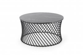 Halmar - Klubska miza Minerwa - sivi marmor/črna