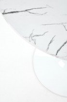 Halmar - Jedilniška miza Denver - beli marmor/bela