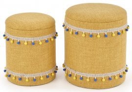 Komplet dveh taburejev s funkcijo shranjevanja Grado - rumen