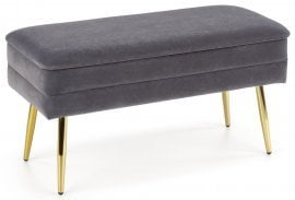 Klop s funkcijo za shranjevanje Velva - siva/zlata