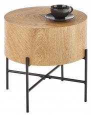 Klubska miza Brooklyn S - naravni hrast/črna