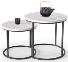 Set klubskih miz Oreo - bel marmor