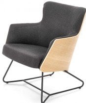Fotelj Chillout - temno siv/hrast