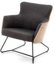 Fotelj Chillout - temno siv/oreh