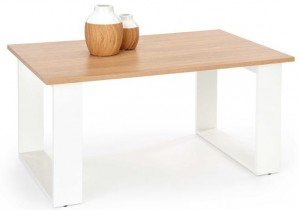 Klubska miza Libra - zlati hrast/bela