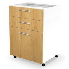 Spodnja kuhinjska omarica Vento DS3-60/82 - bela/medeni hrast