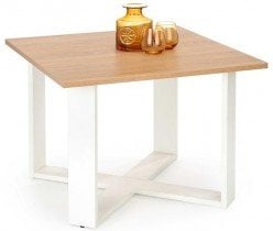 Klubska miza Cross - bela/zlati hrast