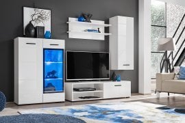 TV regal Lauren Mini - bela/sijajno bela