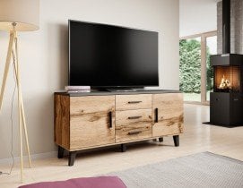 Halmar - TV comoda Lotta 150 - hrast/črna