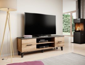 Halmar - TV komoda Lotta 160 - votan hrast/črna