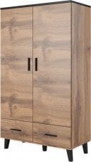 Garderobna omara Lotta - wotan hrast/črna