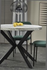 Halmar - Raztegljiva jedilna miza Peroni 100/250 cm - beli marmor/črn