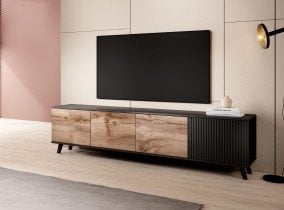 Halmar - TV komoda Random RTV-3 - hrast votan/črna