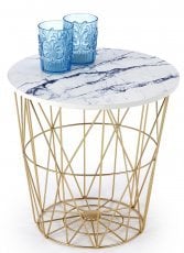 Klubska miza Harissa G - bela/zlata