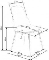 Halmar - Jedilniški stol K460 - črn