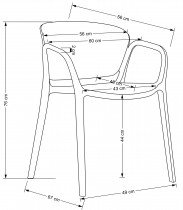Halmar - Jedilniški stol K491 - bela