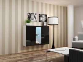 Viseča komoda Vigo - bela/črna