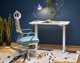 Pisalna miza B53 s funkcijo nastavitve višine - bela