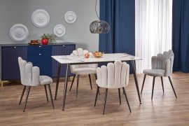Halmar - Jedilna miza Emilio 120 cm - bel marmor/črnа